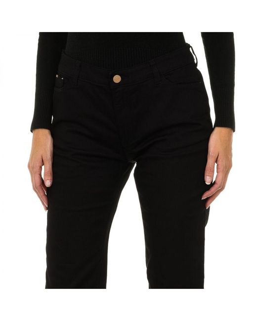 Armani Black Long Stretch Fabric Pants 6y5j85-5dxiz Woman Cotton