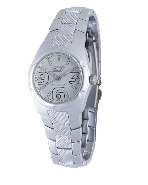 Chronotech White Dial Stainless Steel Watch