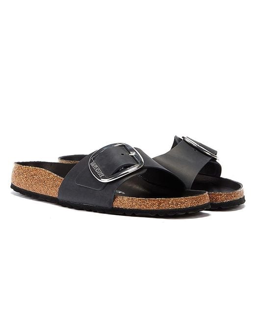 Birkenstock Blue Madrid Big Buckle Oiled Leather Sandals