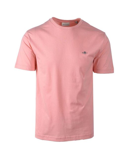 Gant Pink Reg Shield Ss T-Shirt Bubbelgum for men
