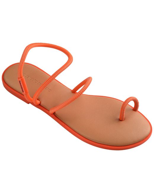 Havaianas Brown Solid Patterned Toe Post Flat Sandals