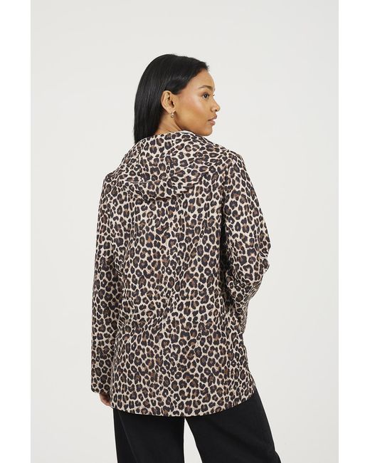 Brave Soul Brown Lightweight Leopard Print Showerproof Jacket