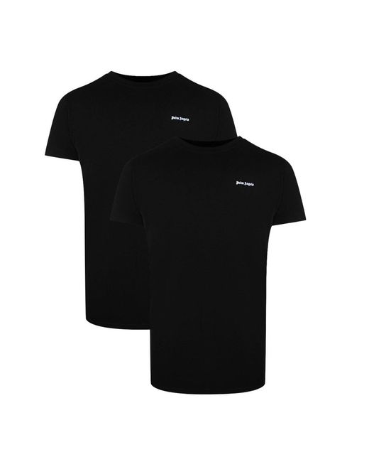 Palm Angels Black Two-Pack Classic Logo T-Shirts Cotton for men