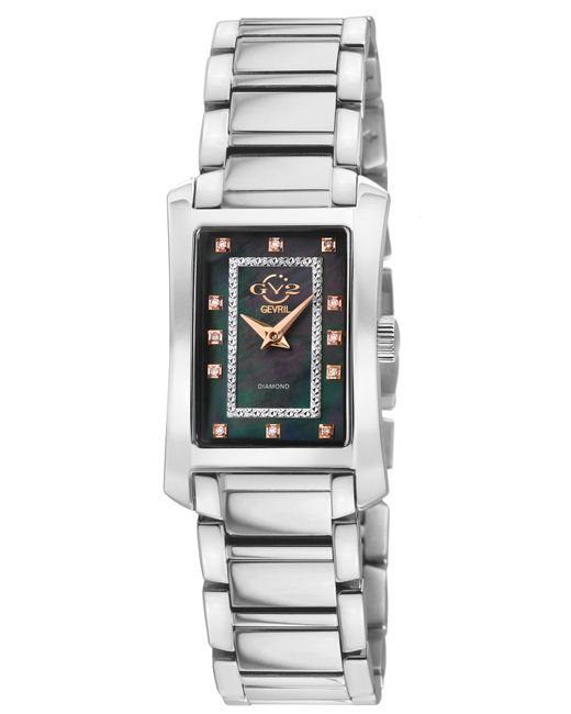 Gv2 Black Luino Swiss Quartz Diamond Mop Dial, 316L Stainless Steel Watch