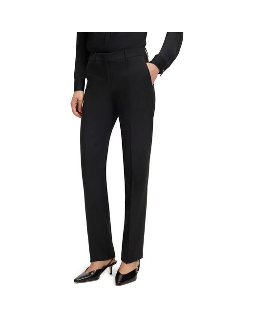 Boss Black Tameah Solid Patterned Straight Chinos