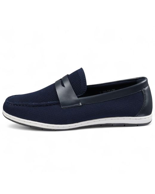 Infinity Leather Blue Breathable Loafers Lightweight Slip-On for men