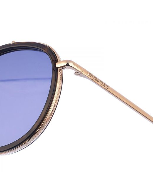 DSquared² Blue Acetate And Metal Sunglasses With Oval Shape D20011S for men