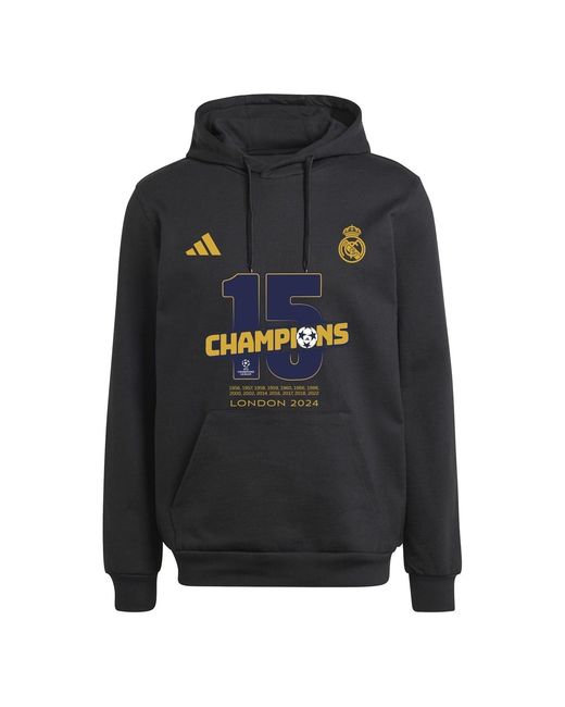 Adidas Blue Hooded Neck Long Sleeve Sweatshirt With Kangaroo Pocket for men