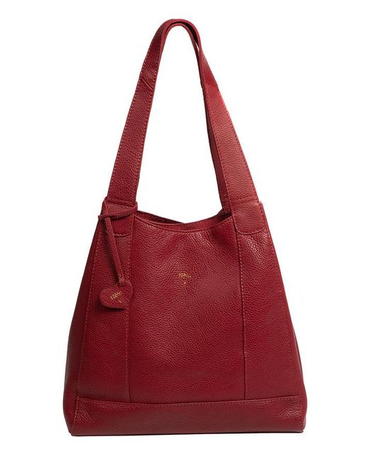 NiNa Amora Red 'Celeste' Darkest Leather Handbag