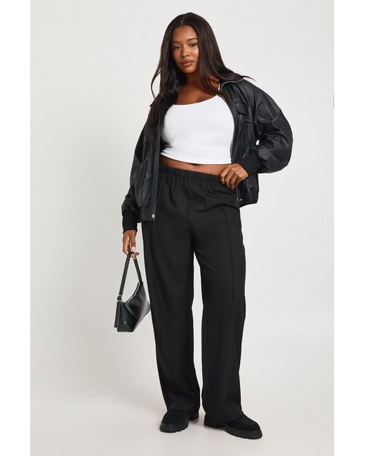 Boohoo Black Plus Basics Tailored Tapered Trouser