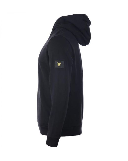 Lyle & Scott Blue Plain Pull-Over Hoodie Cotton for men