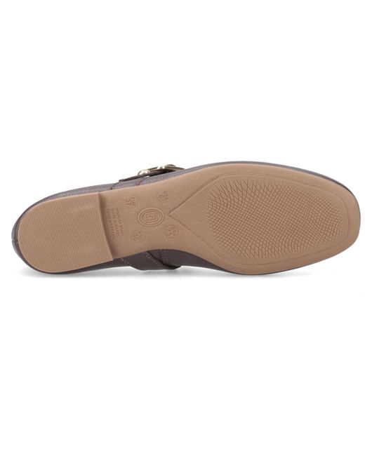 Hush Puppies Brown Charlene Stud Ballerina Leather Flats