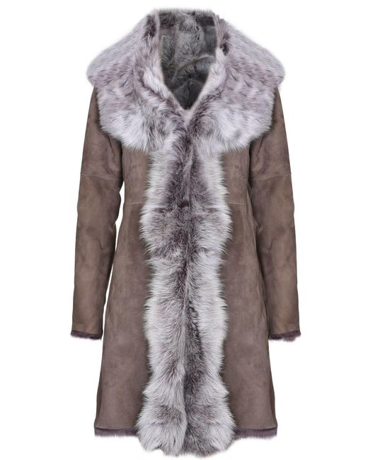 Infinity Leather Gray Toscana Sheepskin Suede Trench Coat-Tbilisi