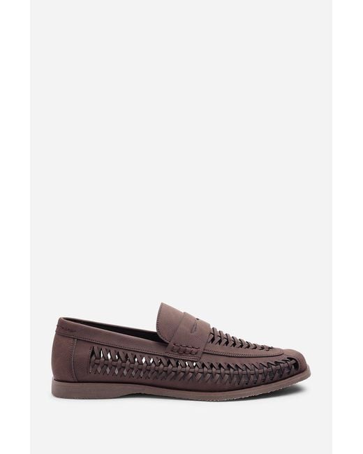 Where's That From Brown Colby Weave Slip On Loafers