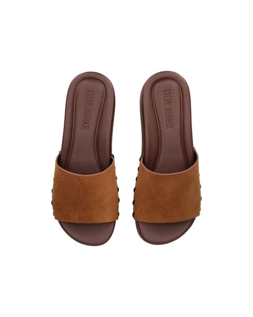 Steve Madden Brown Suede Conga Sandals
