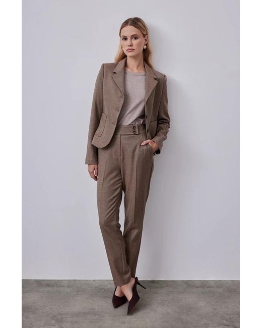 GUSTO Brown Tweed Tailored Trousers