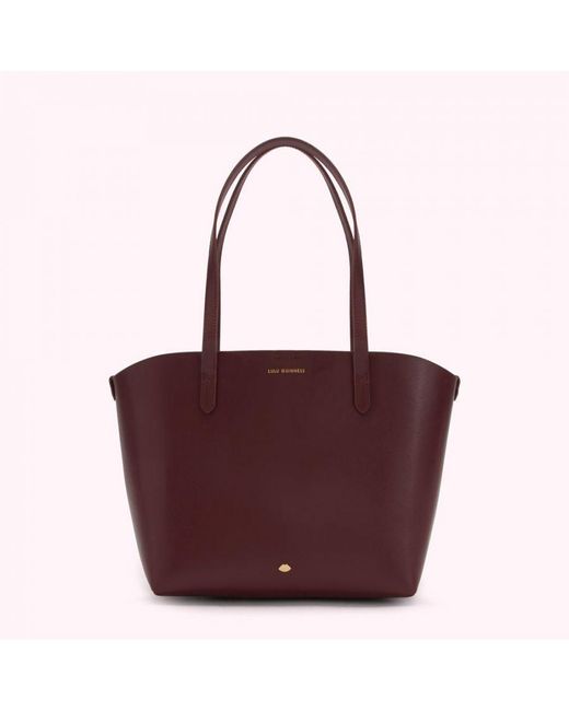 Lulu Guinness Purple Rosewood Leather Small Ivy Tote Bag