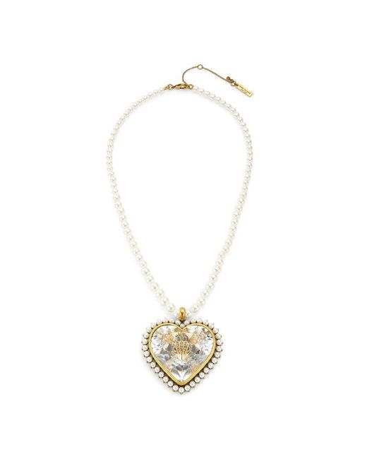 Kurt Geiger White Heart Lg Necklace Brass