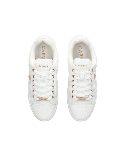 Carvela Kurt Geiger White Diamond Quilt Sneakers