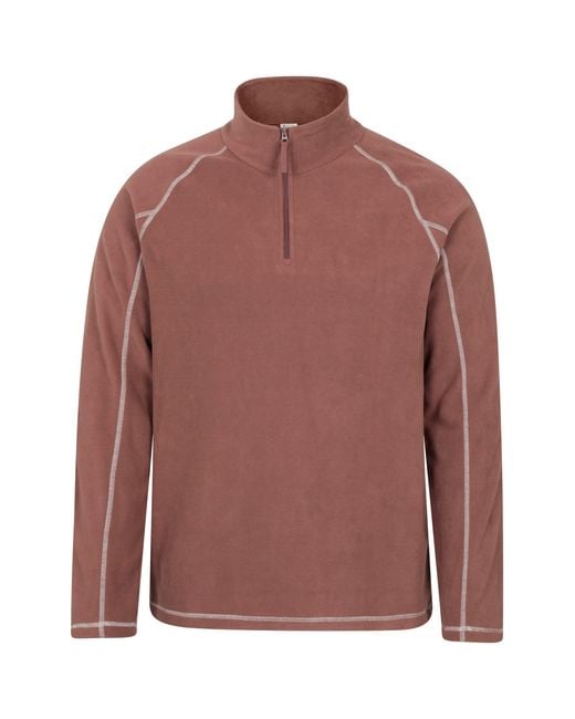 Mountain Warehouse Brown 'Ashbourne' Fleece Jacket Half Zip Mid Layer Sweater for men