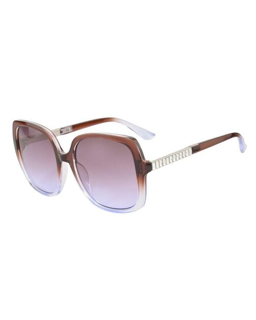 Guess Brown Oversized Square Rhinestone Sunglasses