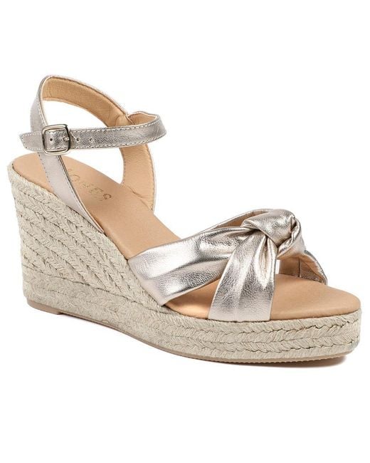 Jones Bootmaker Metallic Roxie Buckled Leather Espadrilles