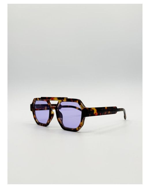 SVNX Blue Angular Navigator Style Sunglasses for men