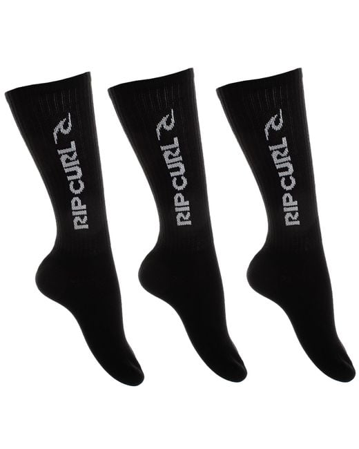 Rip Curl 3 Paar Herren Crew Sock Rc2 Socken in Black für Herren