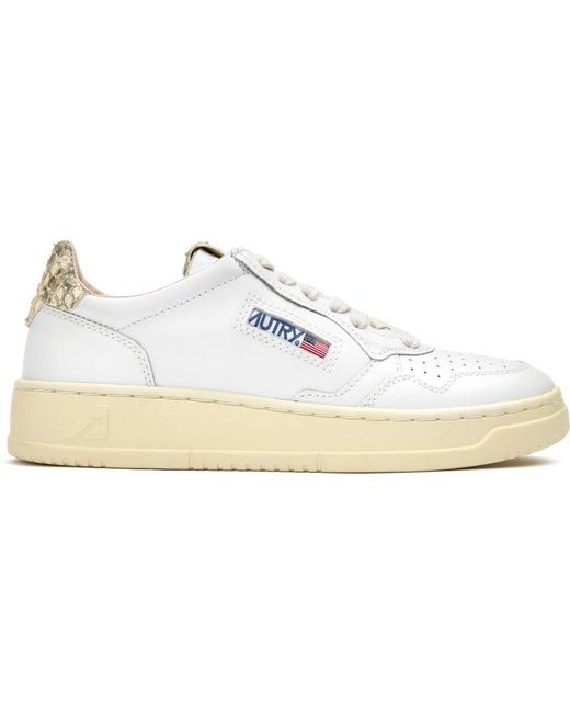 Autry White Medalist Low Trainers
