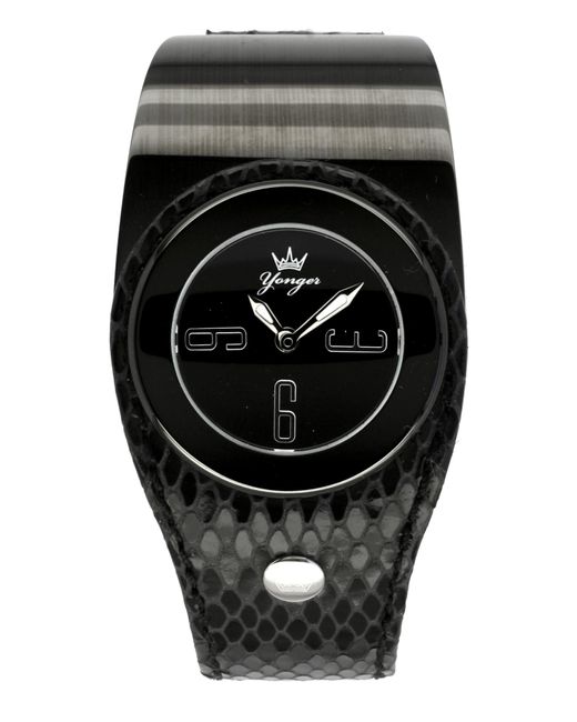 Yonger & Bresson Black And Leather Dial Watch