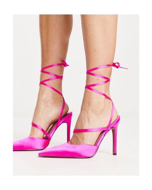 ASOS Pink Pride Tie Leg High Heeled Shoes