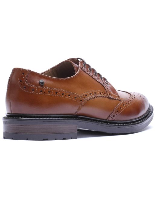 Base London Brown Tanner Leather Brogues Shoes for men