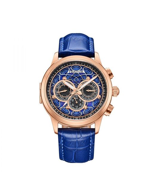 Heritor Blue Apostle Vitreous Enamel Dial Watch for men