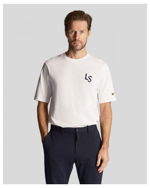 Lyle & Scott White Golf Ls Logo T-shirt for men