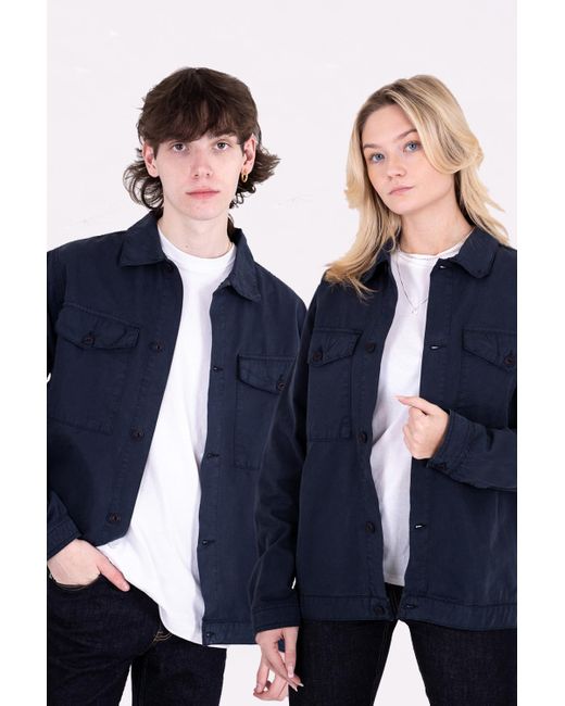Monkee Genes Blue Organic Cotton Relaxed Overshirt With Utility-Style Pockets