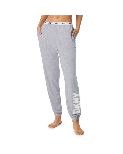 DKNY Gray Cotton Logo Jogger Marl
