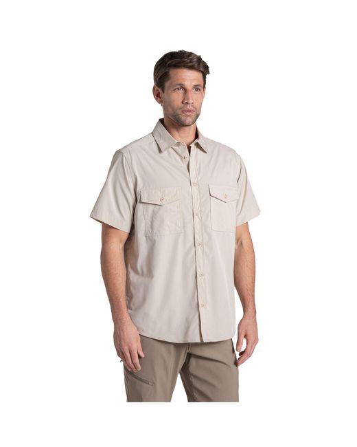Craghoppers Gray Kiwi Ii Short-Sleeved Shirt (Oatmeal) for men