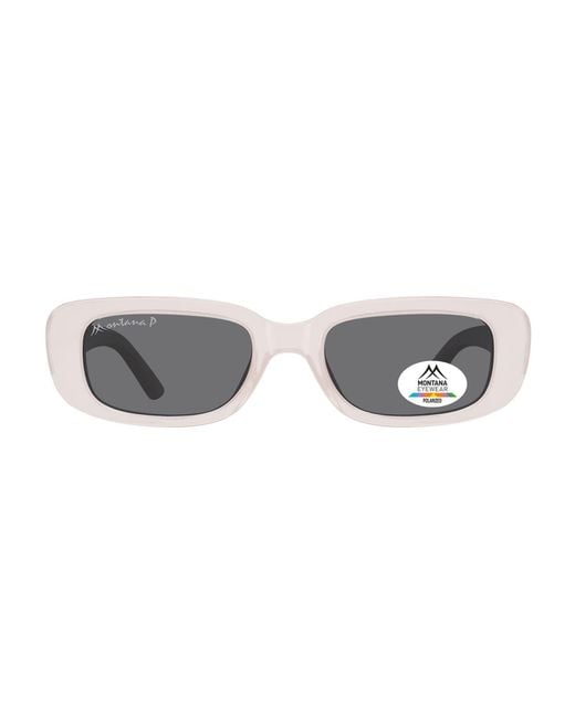 Montana Gray Rectangle Transparent Smoke Polarized Mp65