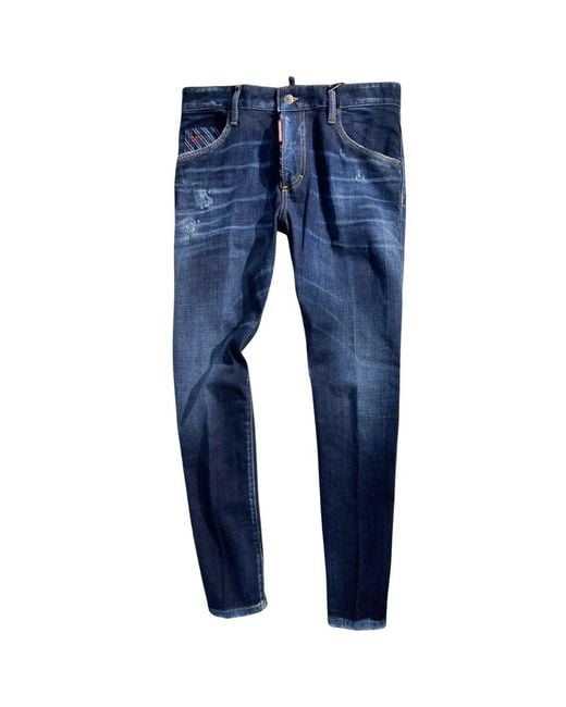 DSquared² Blue Denim Pants Cotton for men