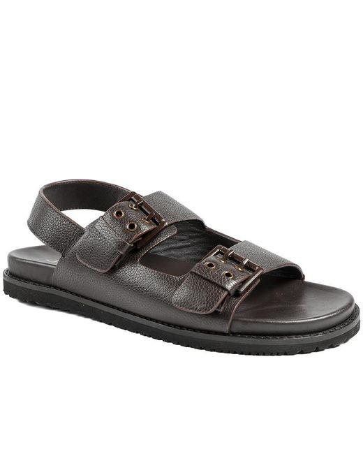 Jones Bootmaker Brown Whitaker Leather Buckle Sandals for men