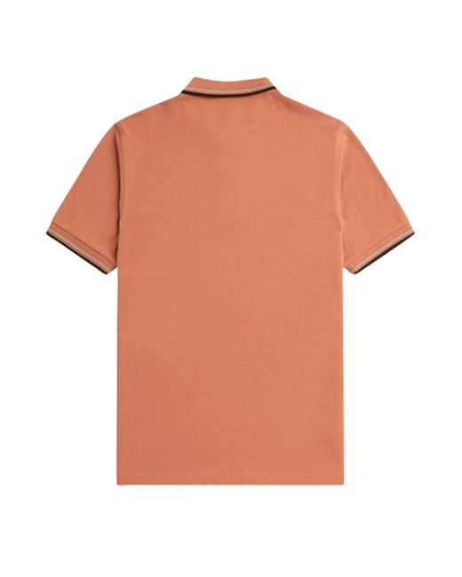 Fred Perry Orange Twin Tipped Rust Polo Shirt for men