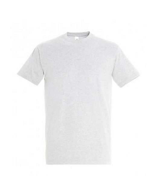 Sol's White Imperial Heavyweight Short Sleeve T-Shirt (Ash) for men