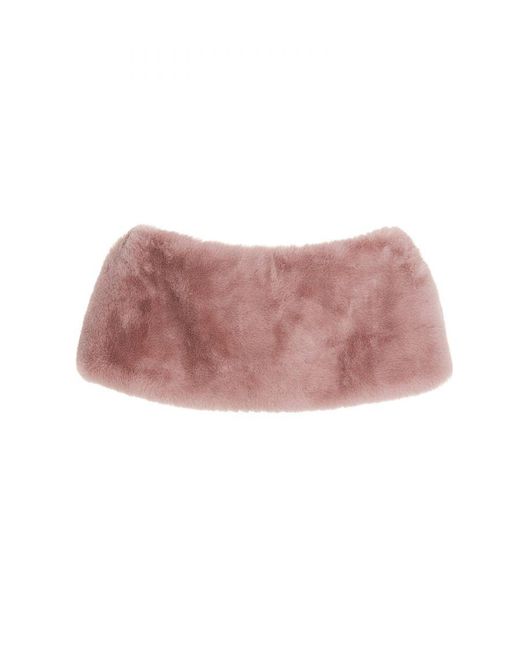 Quiz Pink Mauve Bow Faux Fur Shrug
