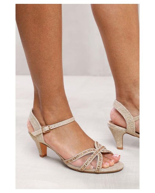 Where's That From Brown Wheres 'Nymra' Diamante Mesh Strappy Heel