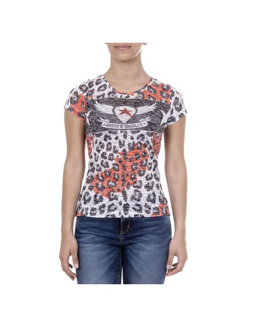Andrew Charles by Andy Hilfiger Blue T-Shirt Short Sleeves Round Neck Maya
