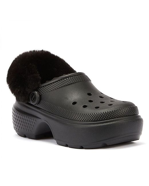 CROCSTM Black Stomp Lined Clog Sandals