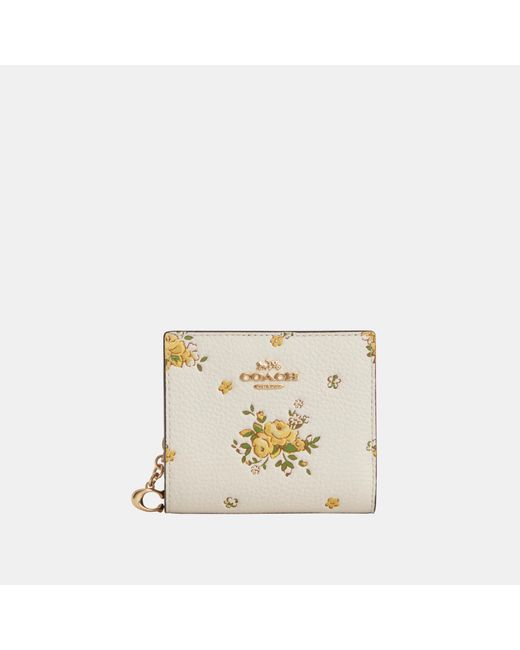 COACH Natural Snap Wallet With Floral Print