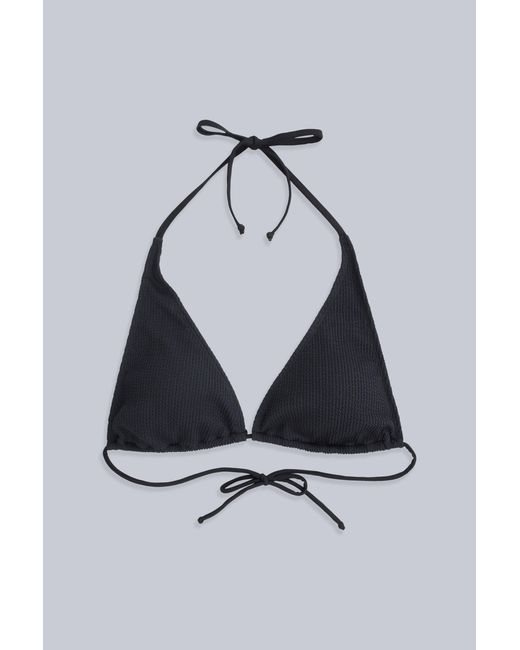 Mountain Warehouse Black 'Iona' Halter Crinkle Bikini Top Sun Protection Quick Dry Stretchy Swimwear
