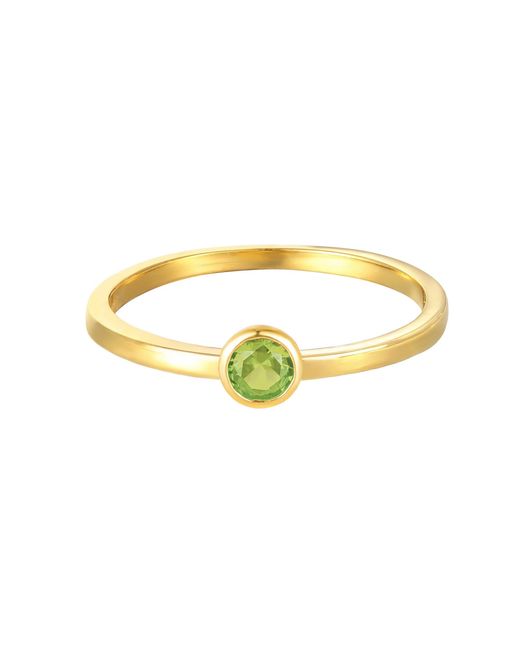 The Jewellery Stockroom Metallic Plated Birthstone Cz Rubover Ring