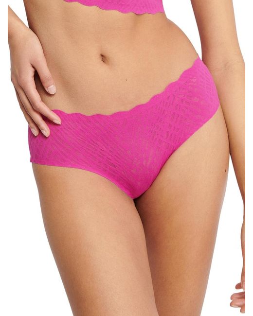 Sloggi Pink Seamless Geometric Mesh Hipster Shorts